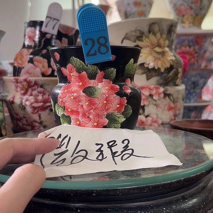 景德镇幸运花盆手绘韩式花盆