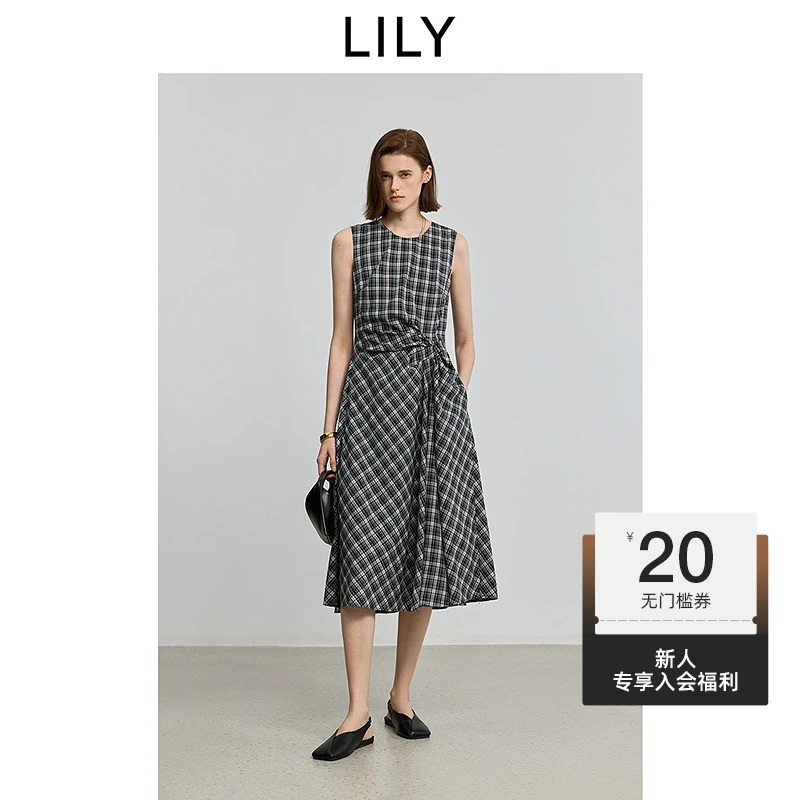 【波西米亚风】【一秒入夏】LILY2025夏复古格纹连衣裙女125249C7E95