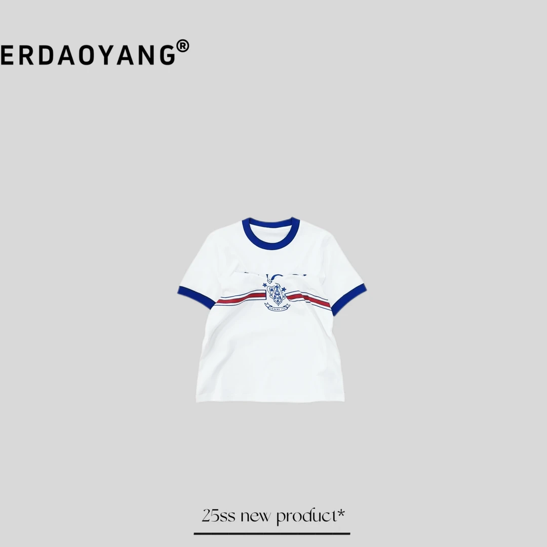 ERDAOYANG "阿甘正传" 夏季新款撞色字母百搭短袖DXA109