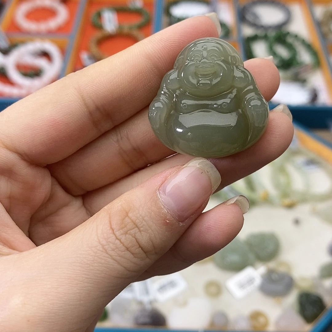 和田玉未镶嵌吊坠(不含链)w32深晴水佛公