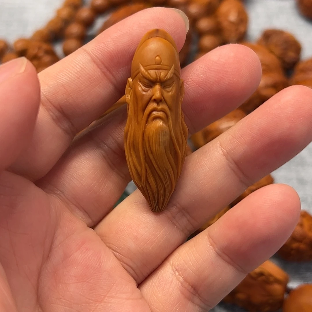 橄榄核手串/手链橄榄核雕关公单籽