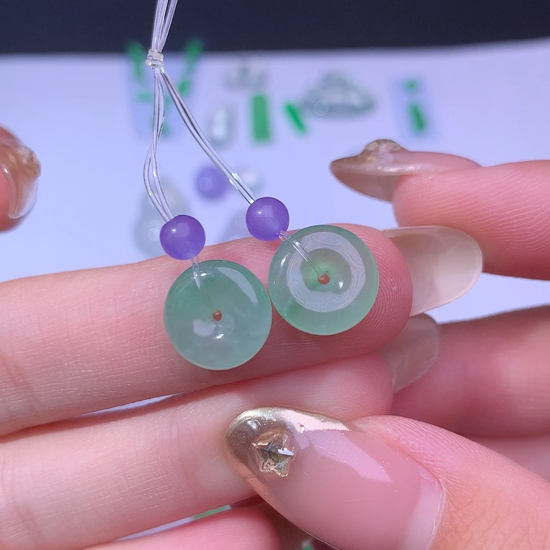 翡翠挂件未镶嵌平安扣一套