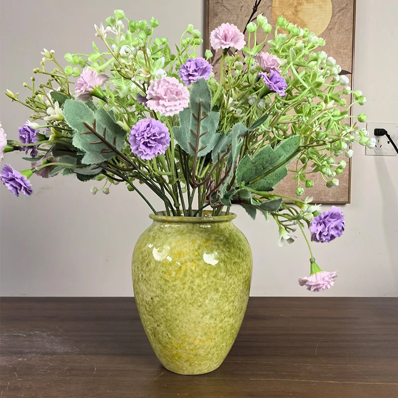 景德镇陶瓷花瓶小陶罐摆件客厅插花水培器皿中复古轻奢高级感花器