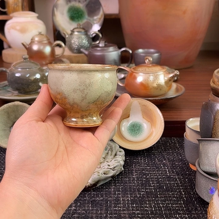 中白泥高脚主人杯