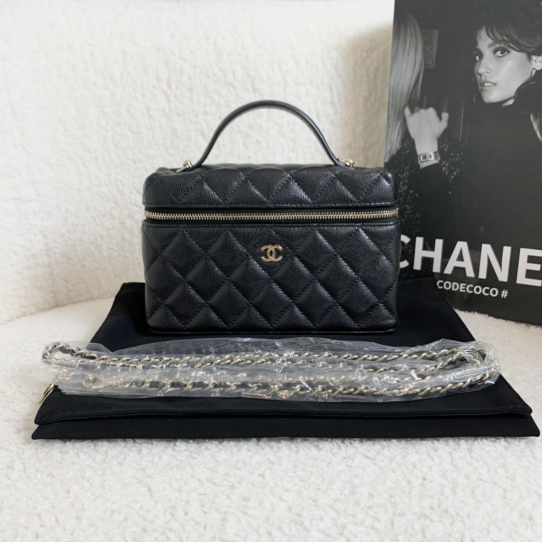 99新 Chanel/香奈儿 壹臻/预留25c黑金牛窄版盒子包60251357