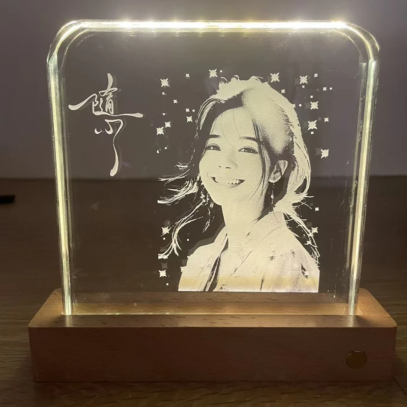 水晶雕刻摆台节日礼物高档纪念品来图定制定制情侣创意水晶摆台