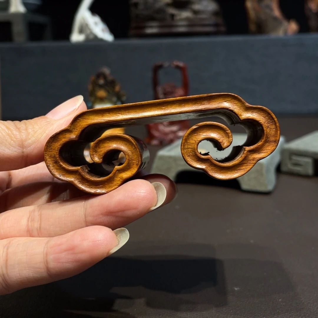 ****寶香榧木祥云底座摆件工艺品