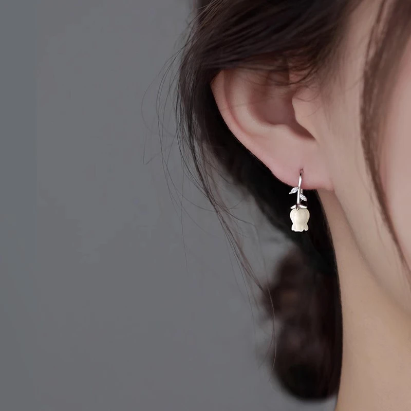 925银耳饰 纯银铃兰花耳环女2025新款爆款耳钉耳饰夏季高级感