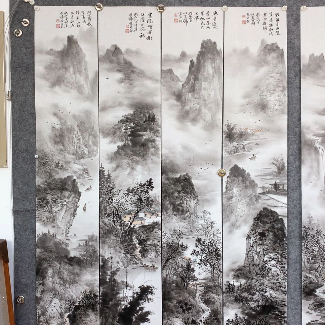 领***悟国画山水作品写意