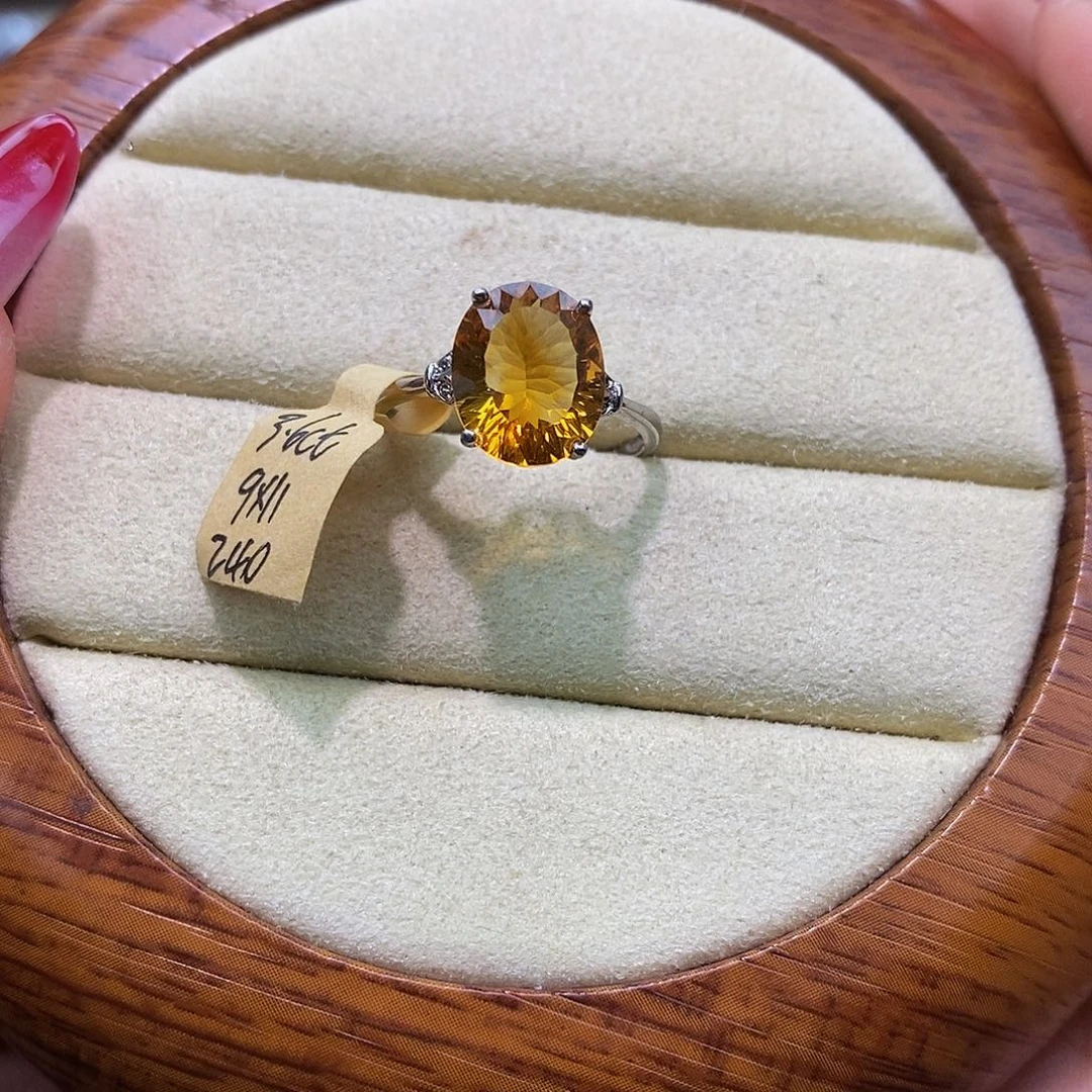 珠宝半成品黄晶未镶嵌