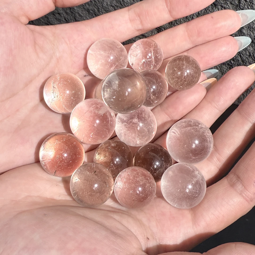 天然白水晶茶色白阿塞球摆件客厅茶桌W120多样性发一