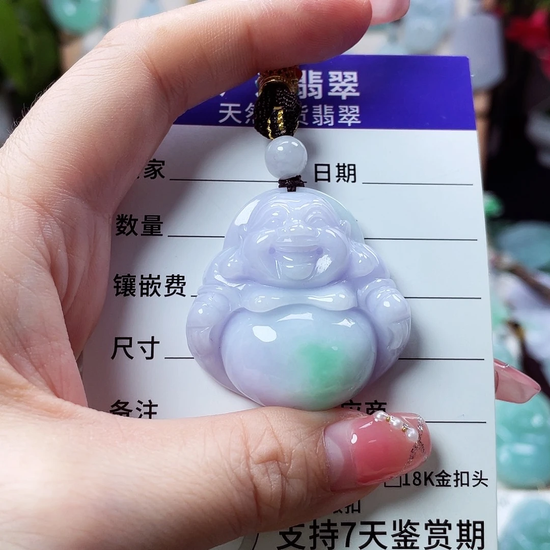 翡翠未镶嵌颈饰佛公06