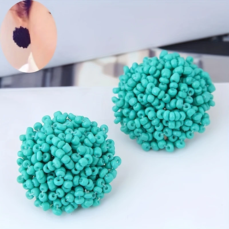 铜合金玻璃耳饰 【古米】1/99欧美跨境耳钉耳环女手工串珠米珠