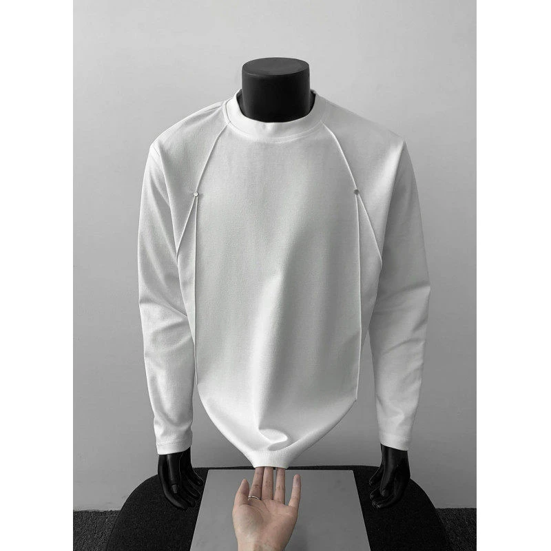 美式cleanfit重磅解构长袖T恤男潮牌boxy正肩卫衣宽松内搭打底衫