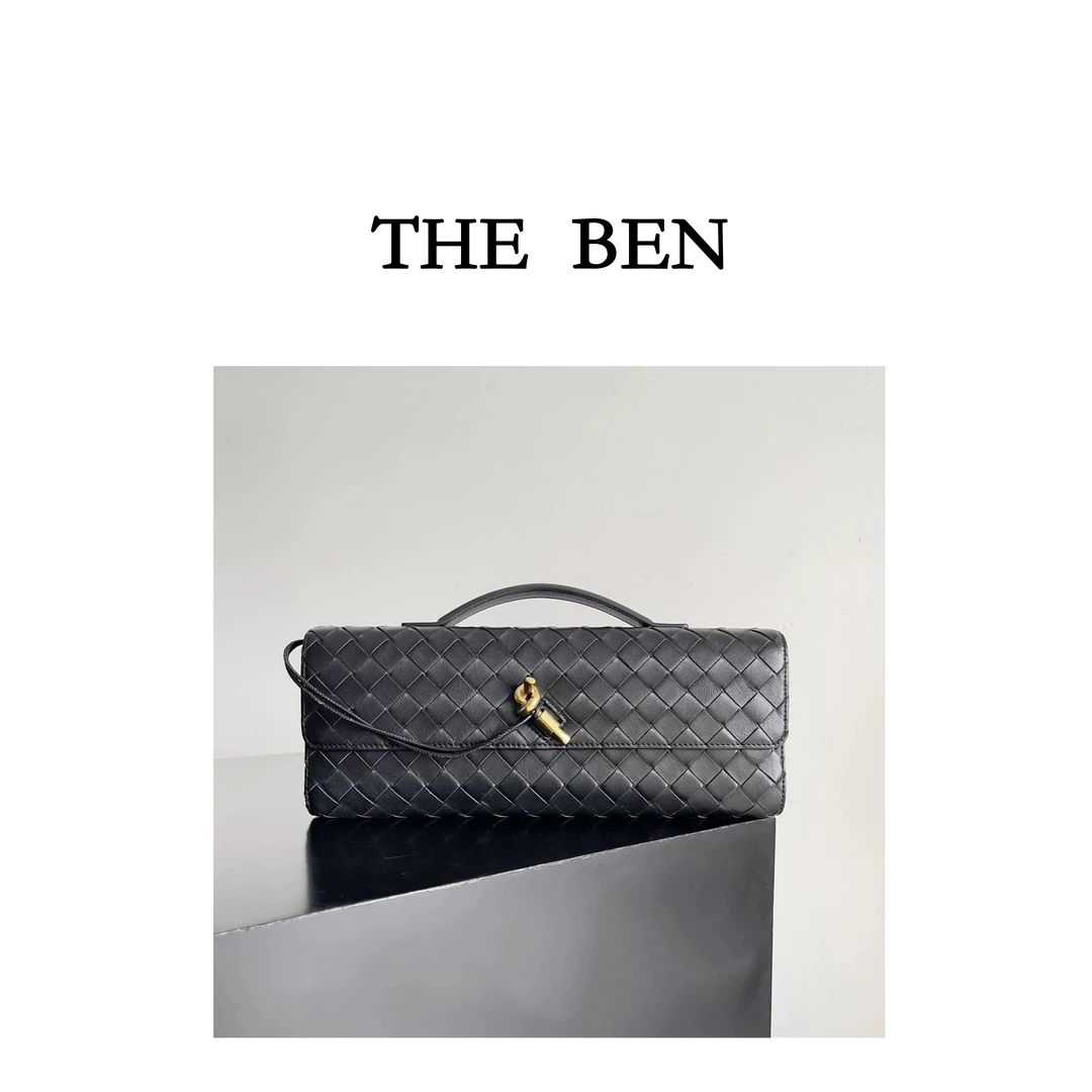 THEBEN福利2025新品高级感法棍包通勤百搭菱格编织腋下包DE9906