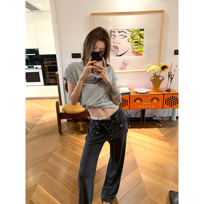 THREE GOOOD/三吉夏日果冻胶海豚图印花T恤针织短袖Y725Y09242