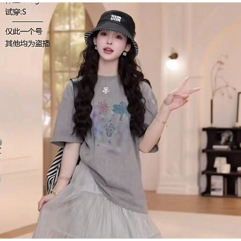 【风蚀岩语】夏季薄款百搭卡通短袖T恤YY-2777