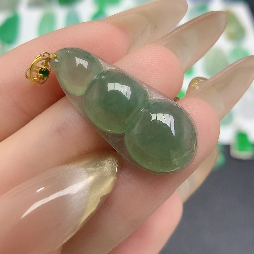 翡翠颈饰18K金镶嵌8888888888888