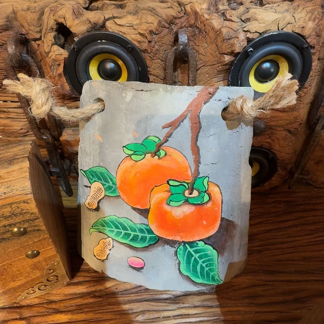 老瓦片丙烯颜料画