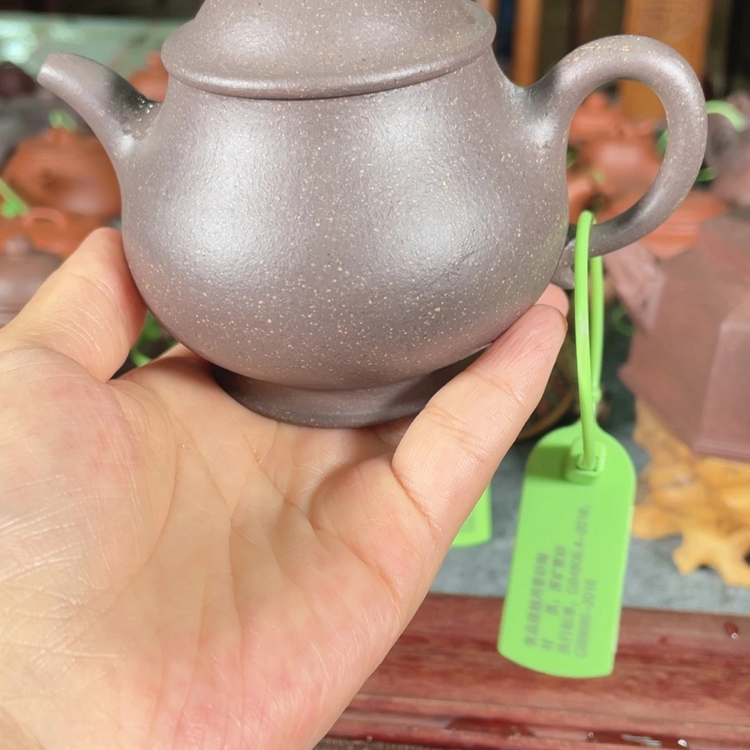 茶壶紫砂原矿紫砂老紫泥潘壶150cc