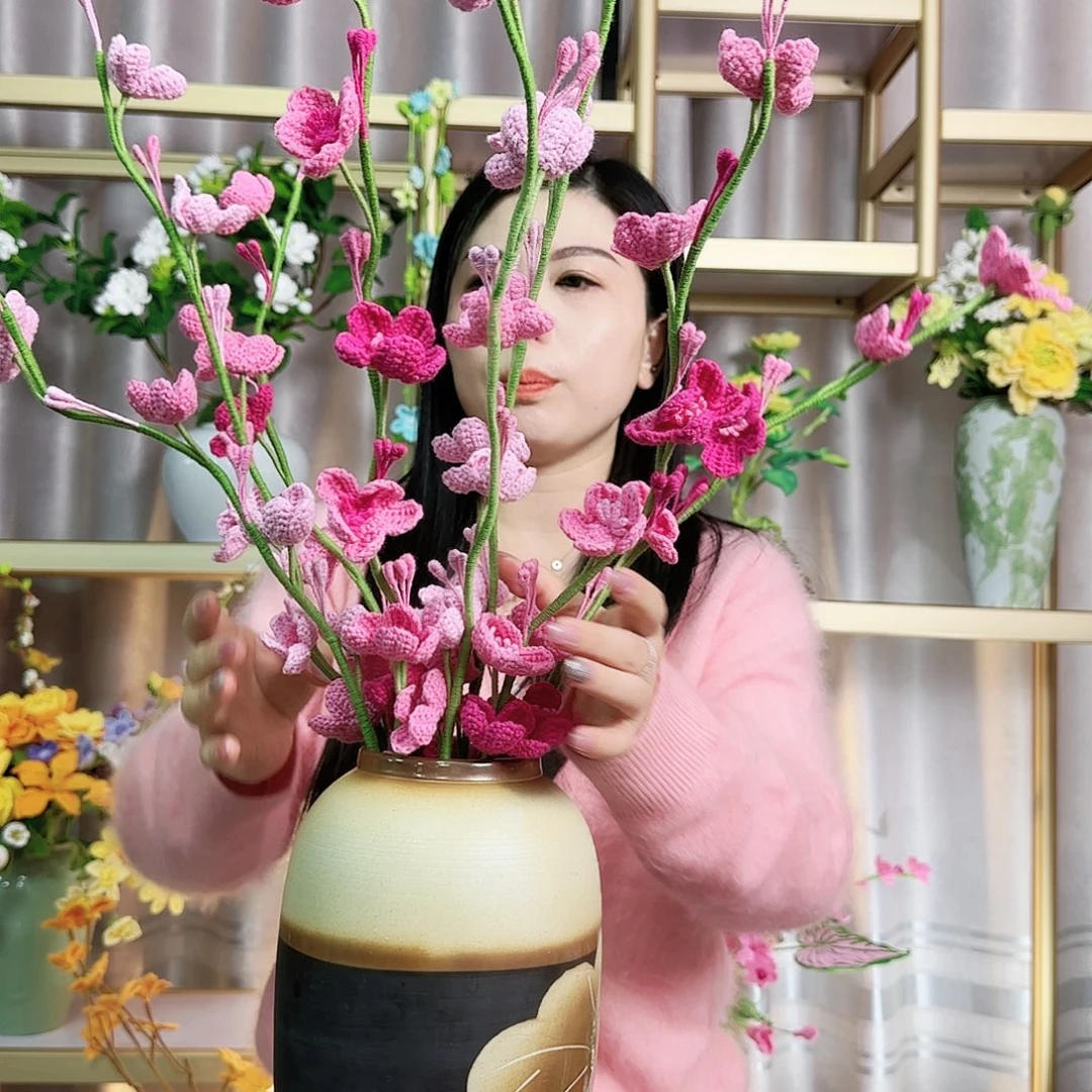 8支手工钩织花束包装