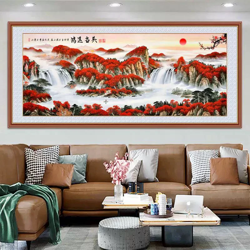 1.5米中格纯手工绣好的十字绣成品479/2141经典鸿运当头装饰画