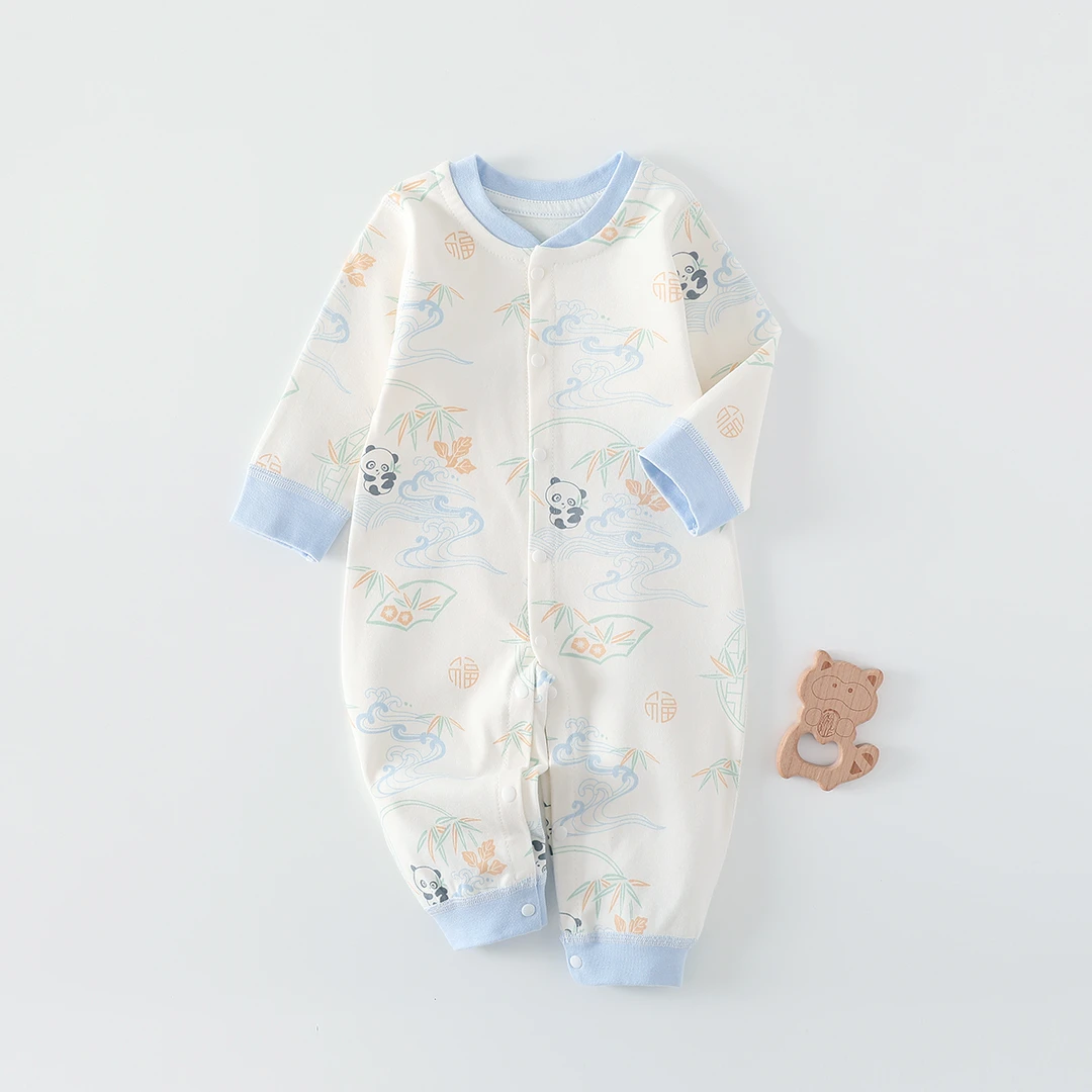 婴儿衣服纯棉a类春秋新生儿连体衣儿童服装宝宝哈衣爬服无骨内衣