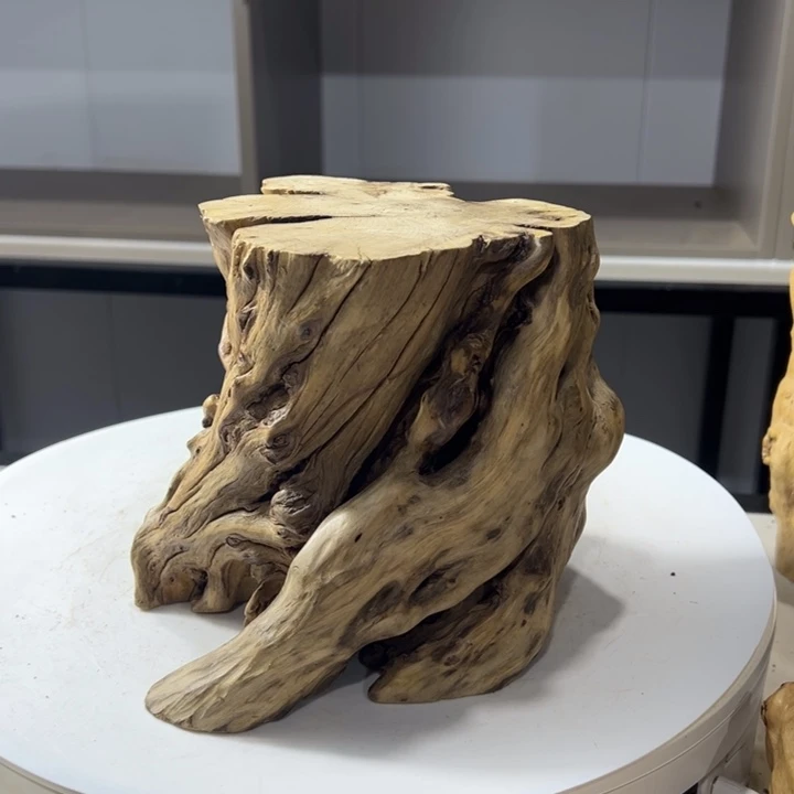 木石榴木原木底座摆件