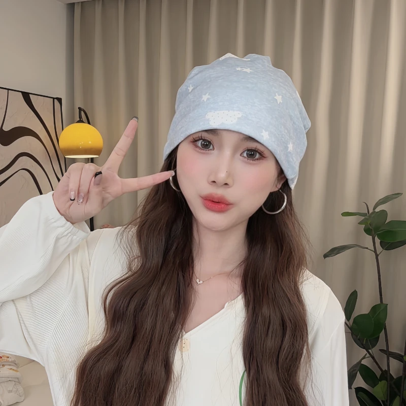 四季双层棉极简ins风堆堆帽月子帽亲子帽坐月子