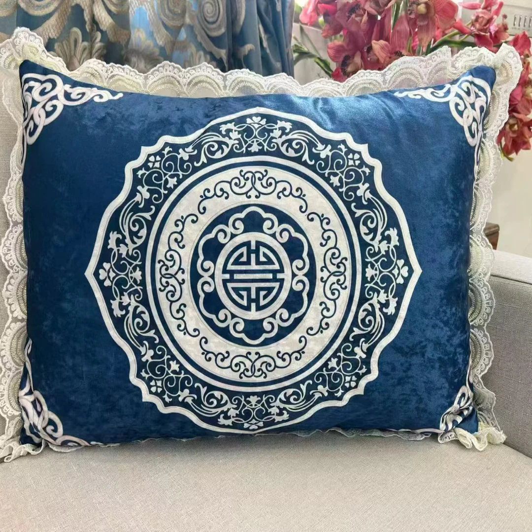 （礼品袋）双人民族风抱枕，枕套（70✖️50cm)金丝绒