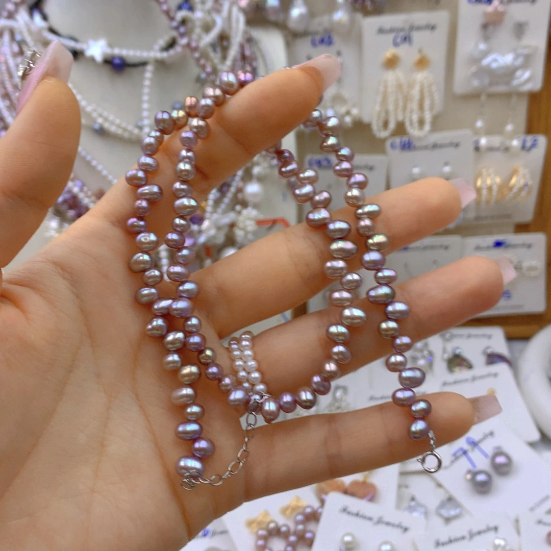 淡水珍珠耳饰银S925镶嵌