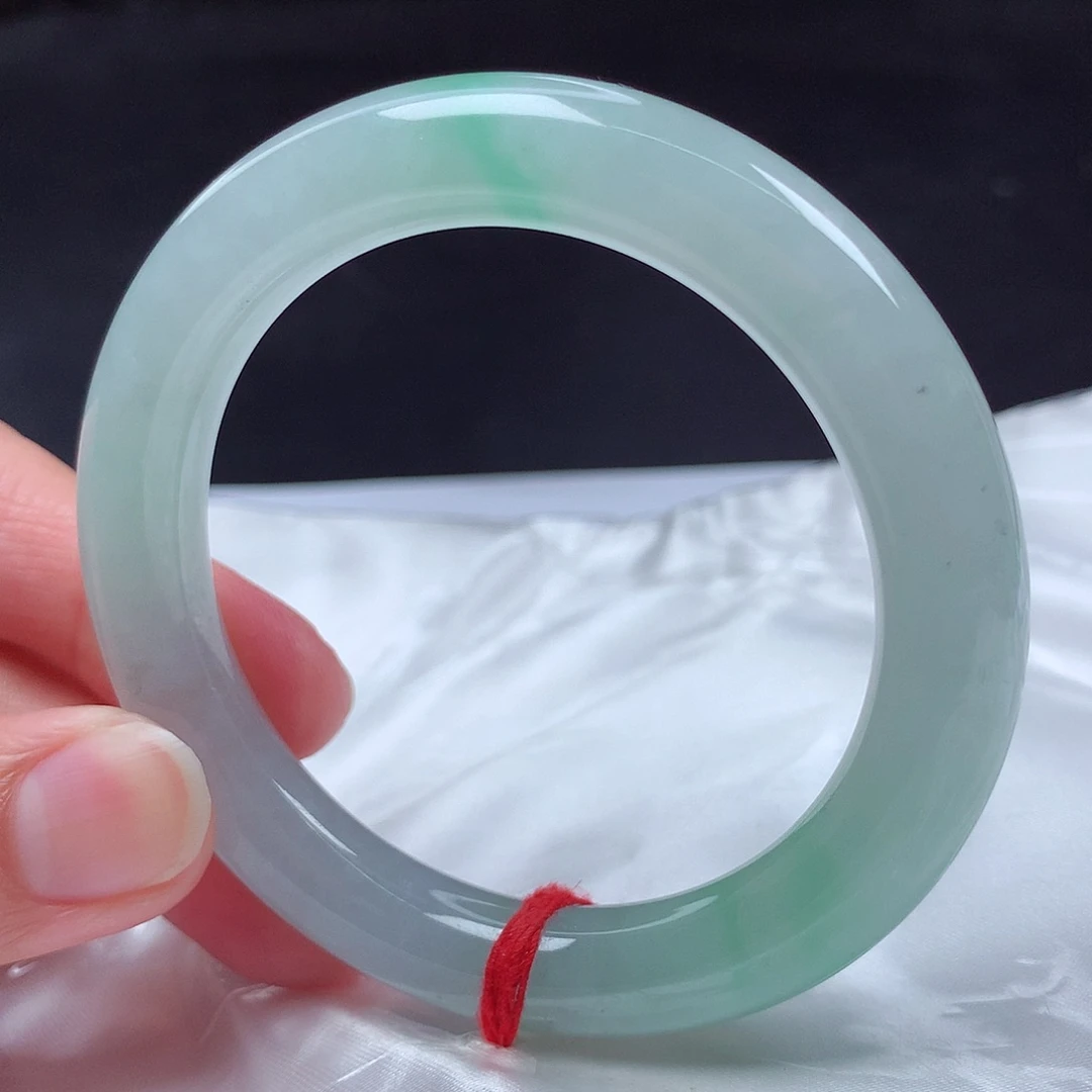 翡翠未镶嵌手镯53圆条h9001