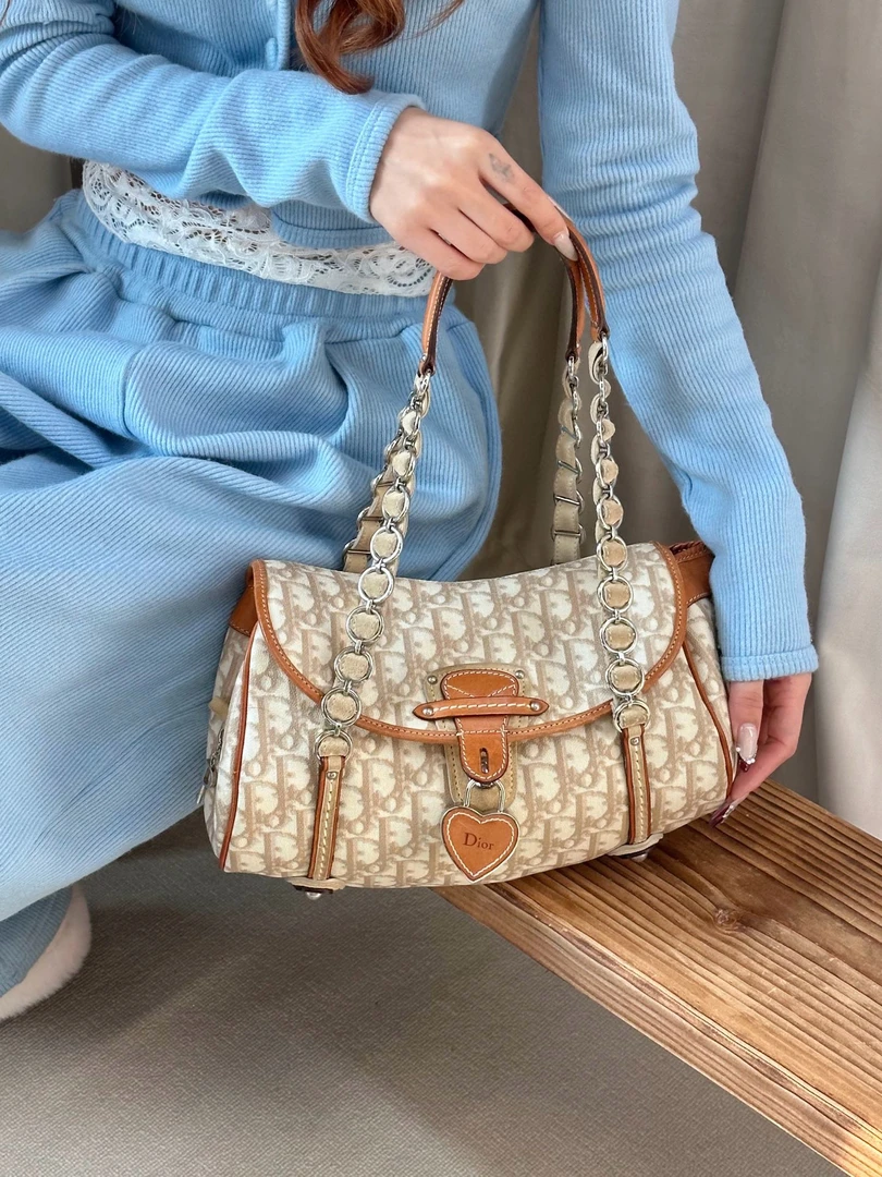 95新 DIOR/迪奥 dior 老花元宝手提单肩包