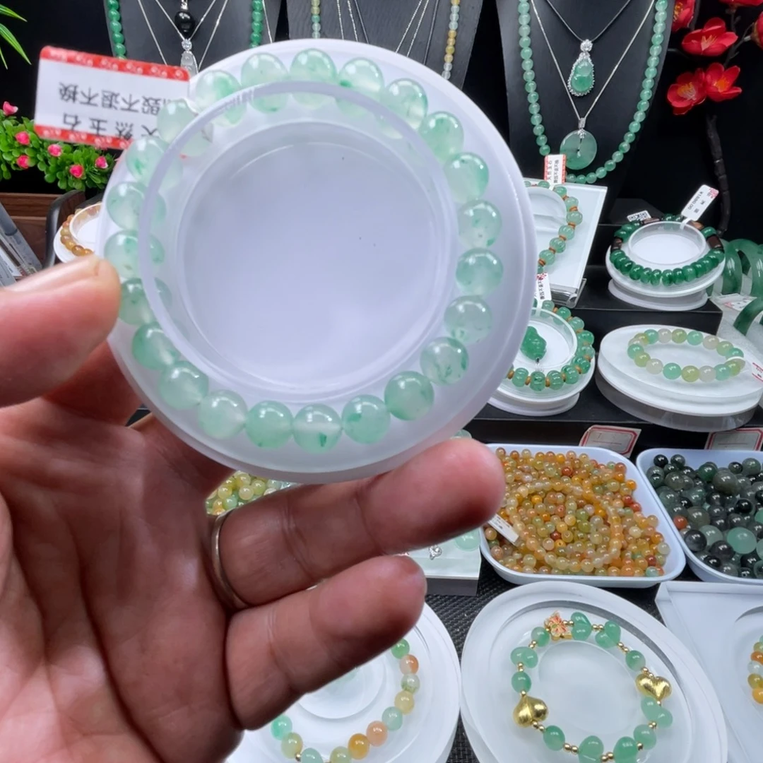 石英质玉（非洲翠）未镶嵌手串