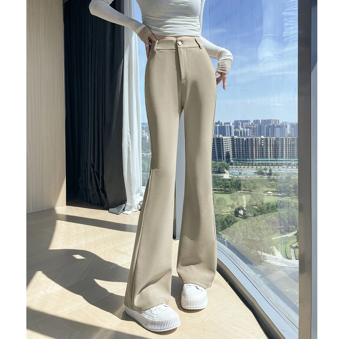 西装微喇裤女秋季2025新款高腰显瘦垂感直筒职场高级感垂感喇叭裤