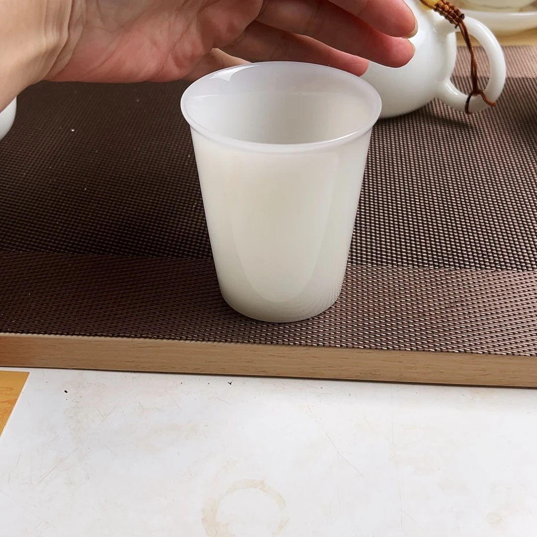 瓷片阳**雪高档翡翠玉瓷客杯杯