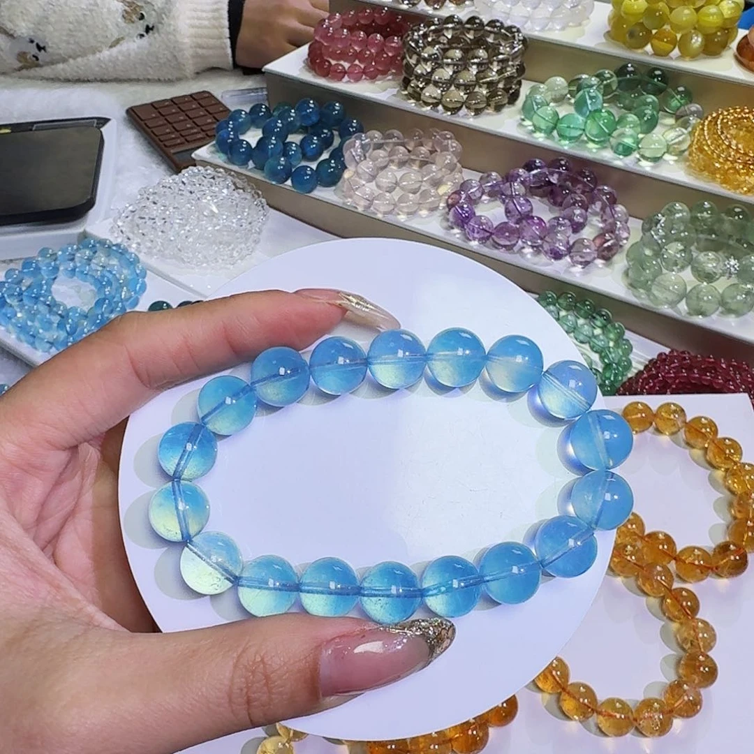 水晶手链未镶嵌可****麗海蓝宝11