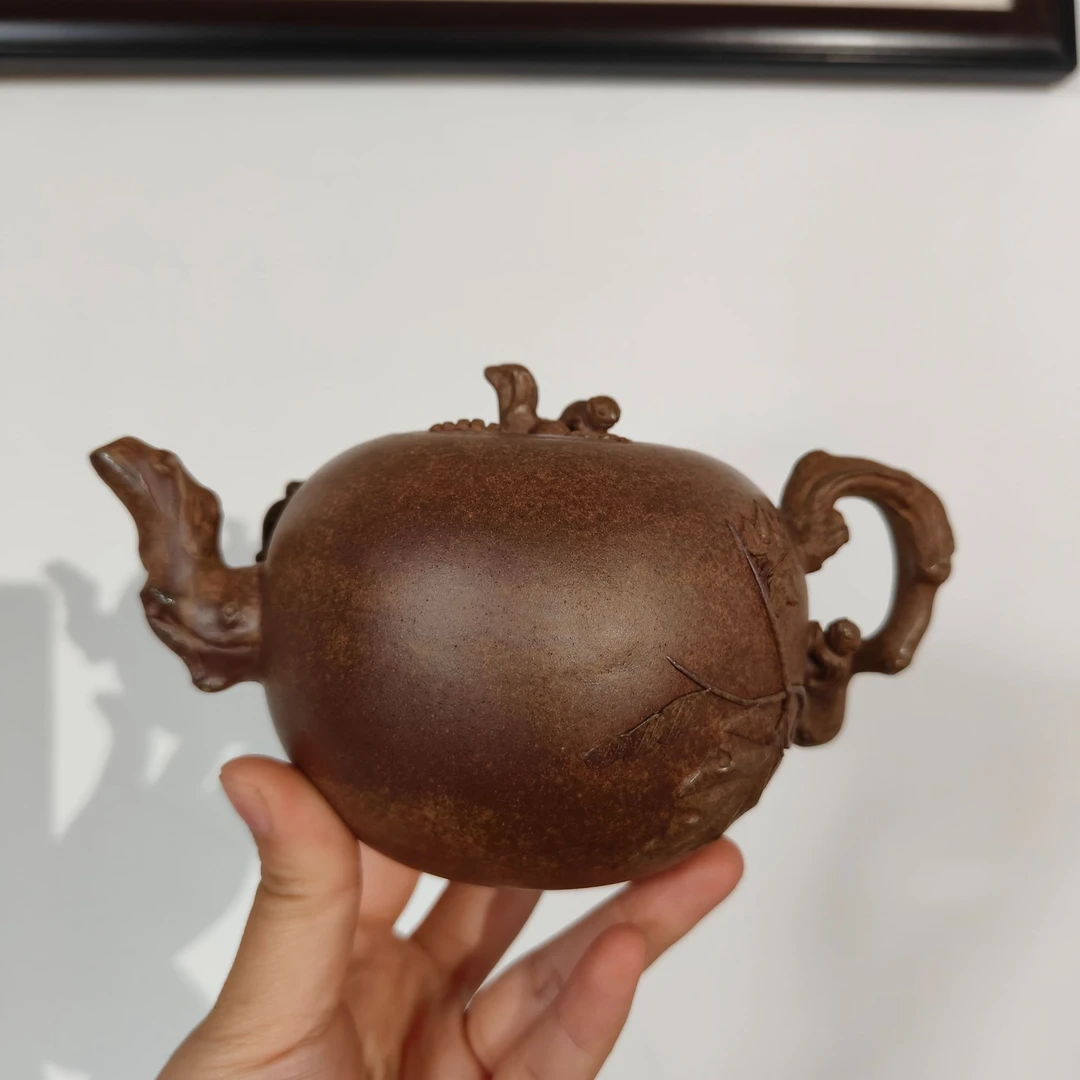 胡鸣凤高温柴烧松鼠葡萄一粒珠380cc