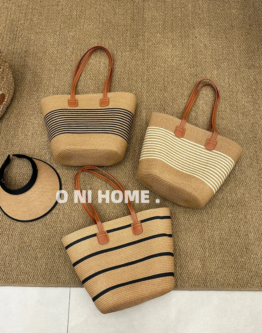 【欧尼家】海岛度假~大容量编织篮子包