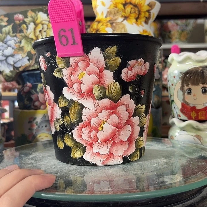 满38包邮 景德镇手绘花盆