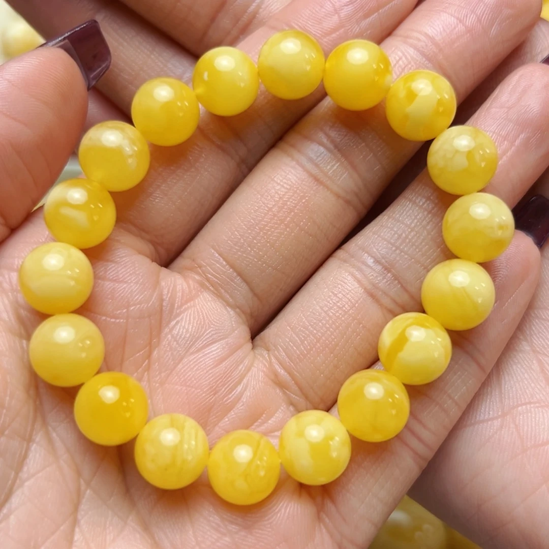 蜜蜡裸石未镶嵌10mm单圈