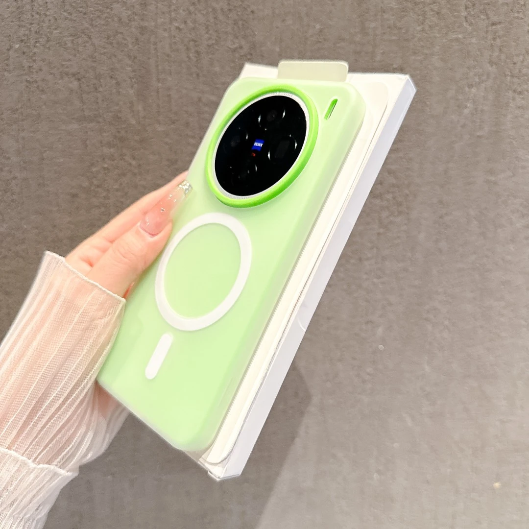 适用vivox300手机壳x200pro简色系磁吸磨砂x100果冻保护套二合一