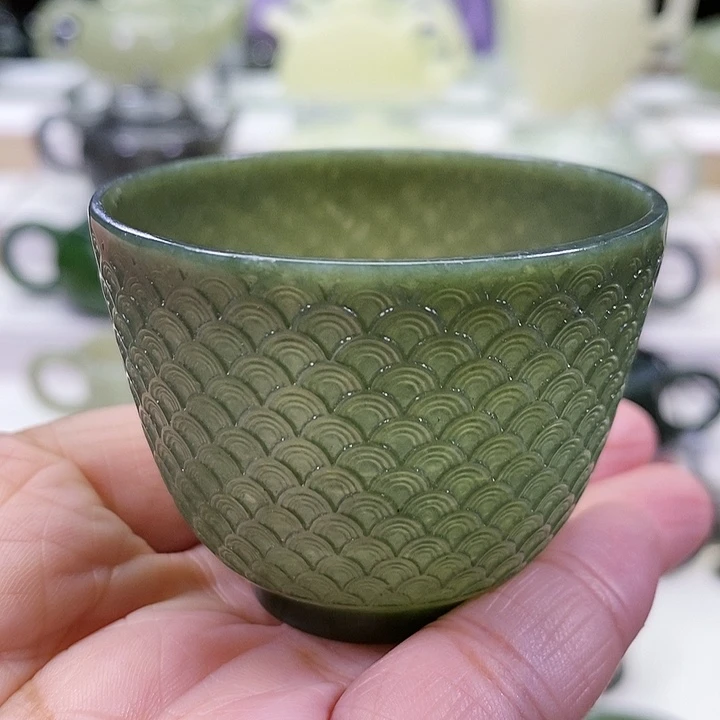 未镶嵌和田玉挂件茶杯70m l