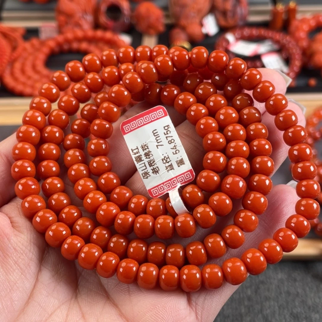 南红玛瑙未镶嵌手绳保山南红高抛老型多圈