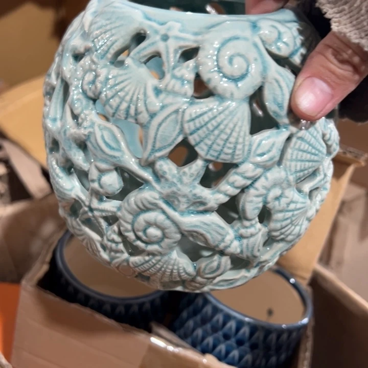 陶瓷花瓶摆件外贸出口（微瑕）高12口7公分