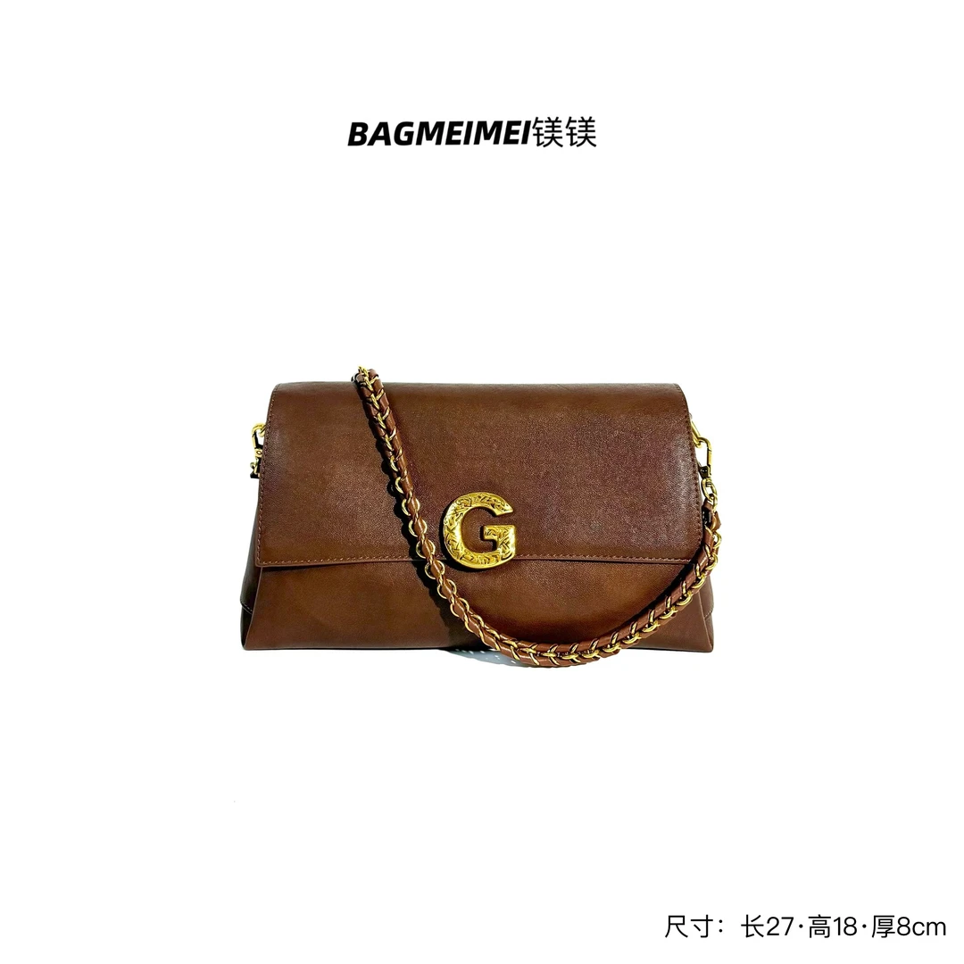 【镁镁皮具奢华系列】81630邮差包法棍包链条包腋下包单肩包斜挎包
