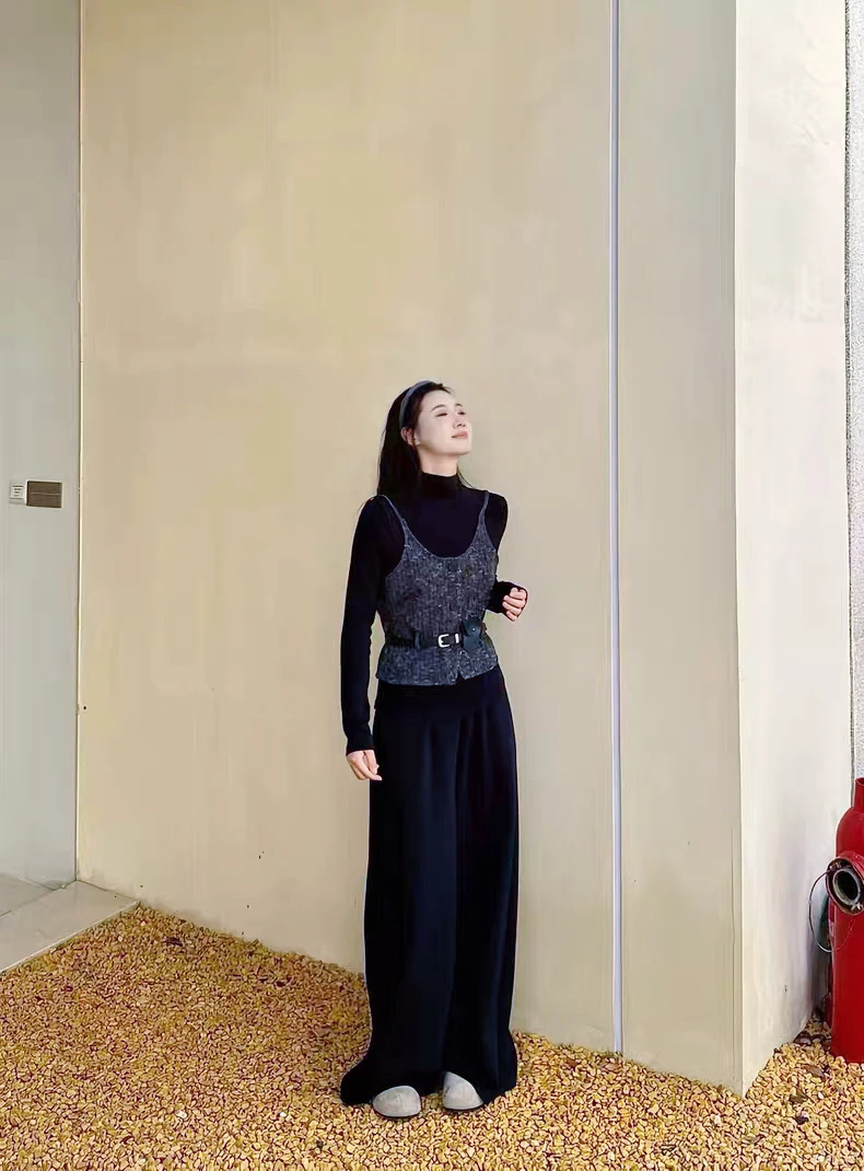 【秋冬新款】MT’ 气质小香三件套套装‘  马甲打底阔腿裤显瘦套装