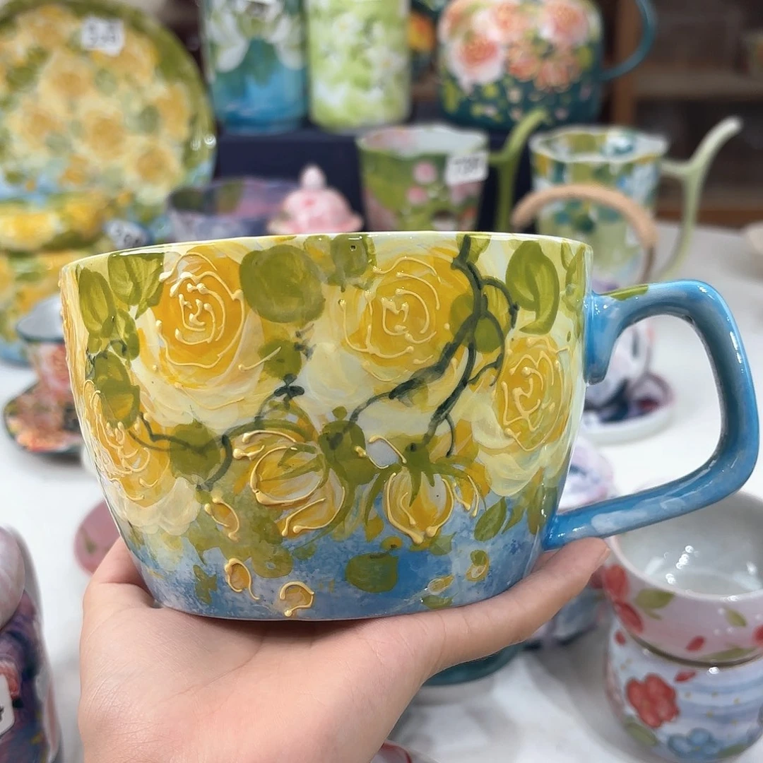 黄***-景德镇手绘高温釉下彩陶瓷茶具