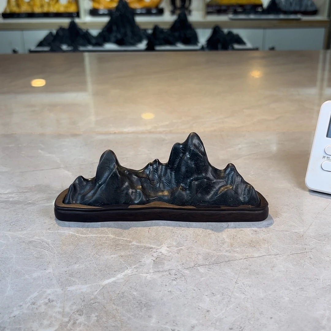 水***年陶灵璧石手工雕刻奇石摆件