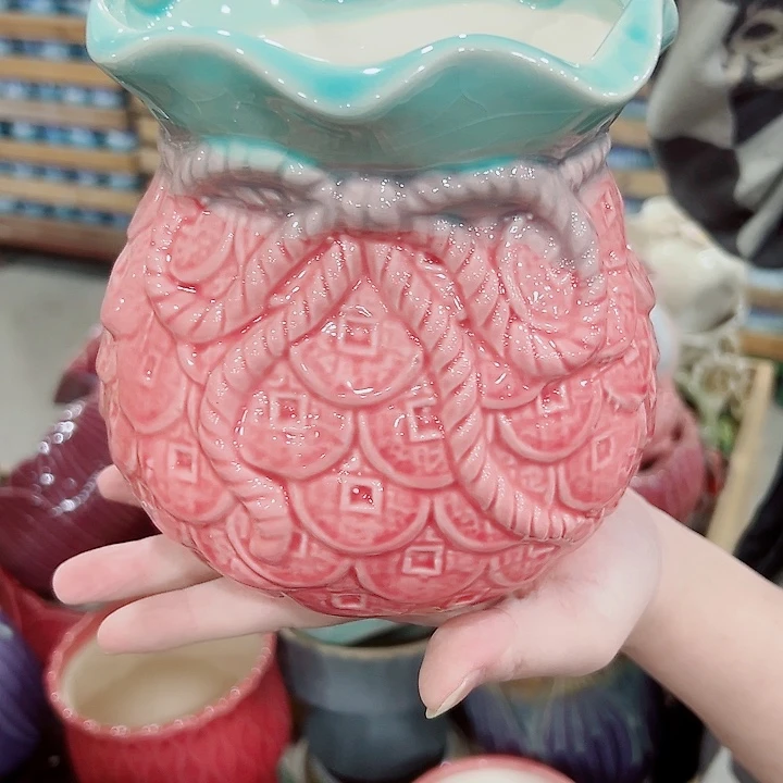 有孔.凑满10元发货多肉陶瓷花盆！